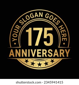 175 years anniversary logo design template. 175th anniversary celebrating logotype. Vector and illustration.