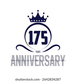 175 years anniversary logo design template. Vector illustration.
