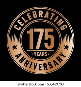175 years anniversary logo template. Vector and illustration.