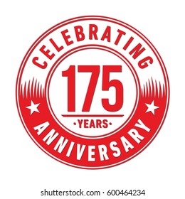 175 years anniversary logo template. Vector and illustration.