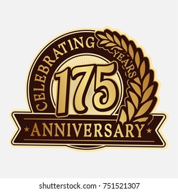 175 years anniversary logo template. Vector and illustration.