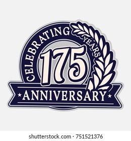 175 years anniversary logo template. Vector and illustration.