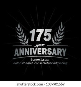 175 years anniversary logo. Vector and illustration.