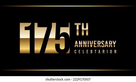 175 Years Anniversary Template Design Illustration With Gold Color Text