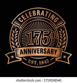 175 years of celebrations design template. 175th logo. Vector and illustrations.