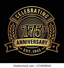 175 years of celebrations design template. 175th logo. Vector and illustrations.