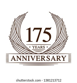 175 years design template. 175th anniversary. Vector and illustration.