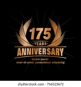 175 years design template. Anniversary vector and illustration template.