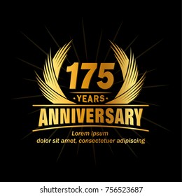 175 years design template. Anniversary vector and illustration template.