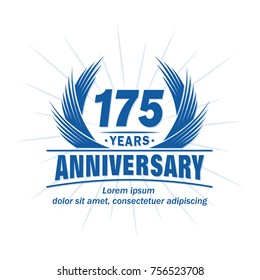 175 years design template. Anniversary vector and illustration template.