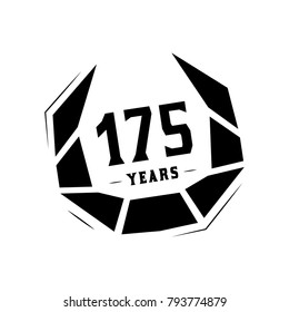 175 years design template. Anniversary vector and illustration template.