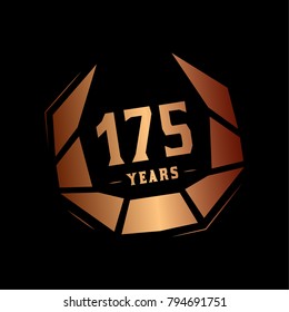 175 years design template. Anniversary vector and illustration template.