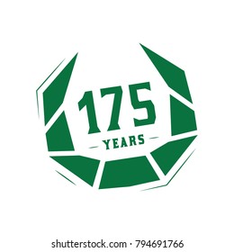 175 years design template. Anniversary vector and illustration template.