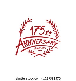 175 years design template. Vector and illustration. 175th years logo.