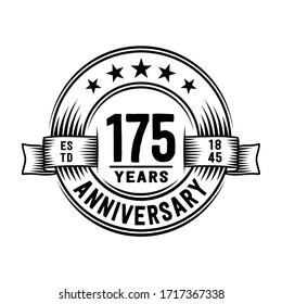 175 years logo design template. 175th anniversary vector and illustration.