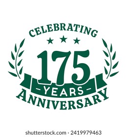 175th anniversary celebration design template. 175 years vector and illustration.