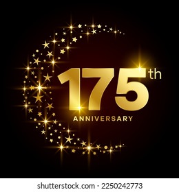 175th Anniversary Template Design Concept for Birthday Celebration Event. Logo Vector Template
