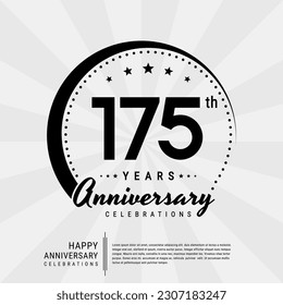 175th year anniversary design template. vector template illustration