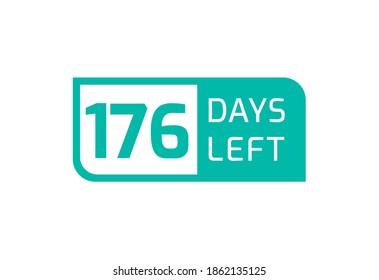 176 Days Left banner on white background, 176 Days Left to Go