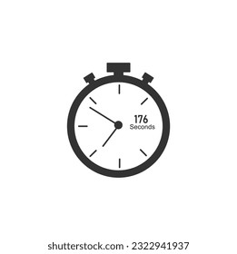 176 seconds timer Clocks, Timer 176 sec icon.