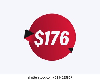 Ilustración vectorial de pegatinas de $176 USD