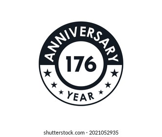 176 years anniversary badge vector design