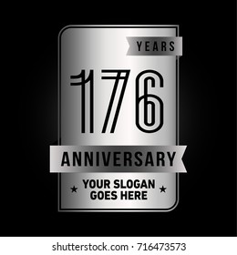 176 years anniversary design template. Vector and illustration.