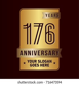 176 years anniversary design template. Vector and illustration.