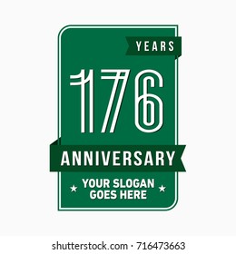 176 years anniversary design template. Vector and illustration.