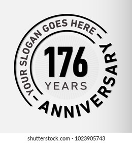 176 years anniversary logo template. Vector and illustration