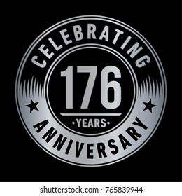 176 years anniversary logo template. Vector and illustration.