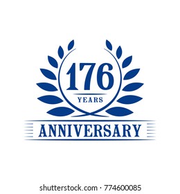 176 years anniversary logo template.