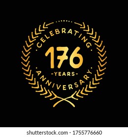 176 years design template. 176th logo. Vector and illustration.