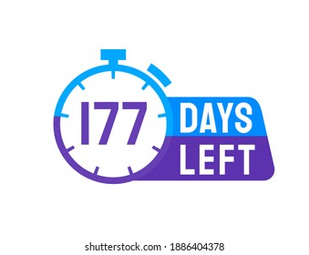 177 Days Left labels on white background. Days Left icon