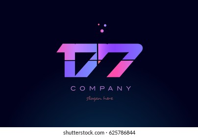 177 pink blue purple number digit numeral dots creative company logo vector icon design template