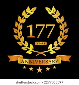 177 th Anniversary logo template illustration. suitable for you