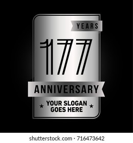 177 years anniversary design template. Vector and illustration.