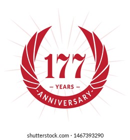 177 years anniversary. Elegant anniversary design. 177th years logo.
