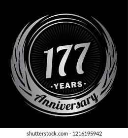 177 years anniversary. Anniversary logo design. 177 years logo.