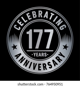 177 years anniversary logo template. Vector and illustration.