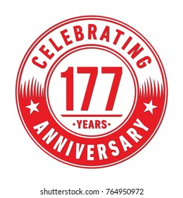 177 years anniversary logo template. Vector and illustration.