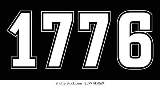 1776 Bold Typography – American Independence Year Design
