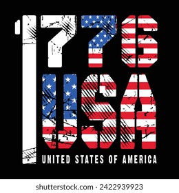 1776 Usa United States Of America Flag Typography Quotes Motivational New Design Vector For T Shirt,Backround,Poster,Banner Print Illustration. svg