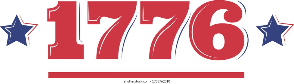 1776 vector. Independence Day quote