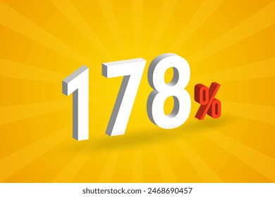 178% discount 3D text for sells and promotion.