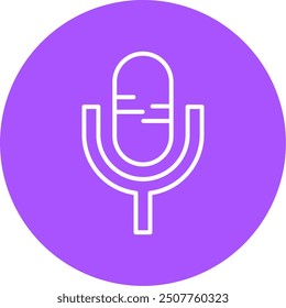 178 - Microphone Line Multi Circle Vector Icon Design