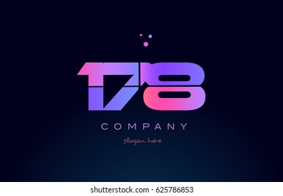 178 pink blue purple number digit numeral dots creative company logo vector icon design template