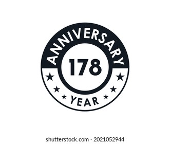 178 years anniversary badge vector design