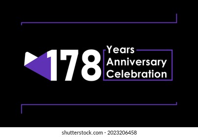 Diseño de plantillas vectoriales de celebración de 178 años