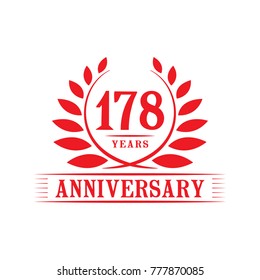 178 years anniversary logo template.